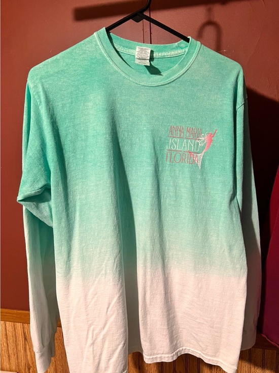 Gildan Tops - Gildan Mint to White Ombre Long Sleeve Tee with Florida Chest Logo